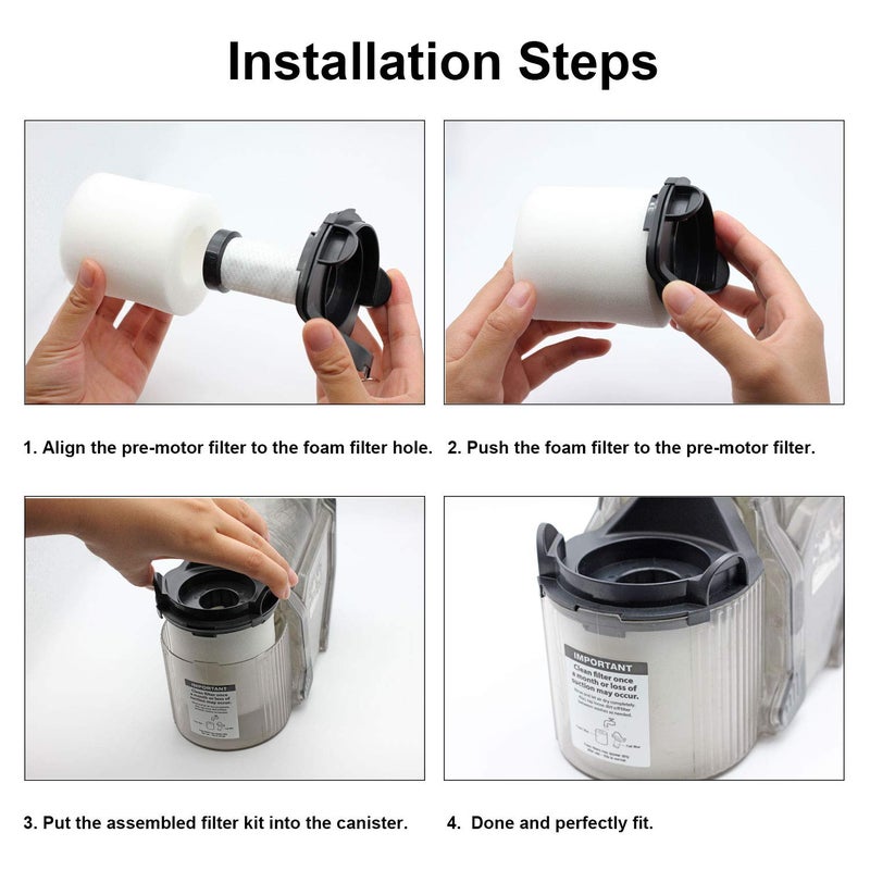 Lemige Replacement filters for Shark Flex DuoClean Corded Ultra-Light Vacuum HV390, HV391, HV392, 2 HEPA Filters + 2 Foam Filters+ 2 Pre-Motor Filters - Image 2
